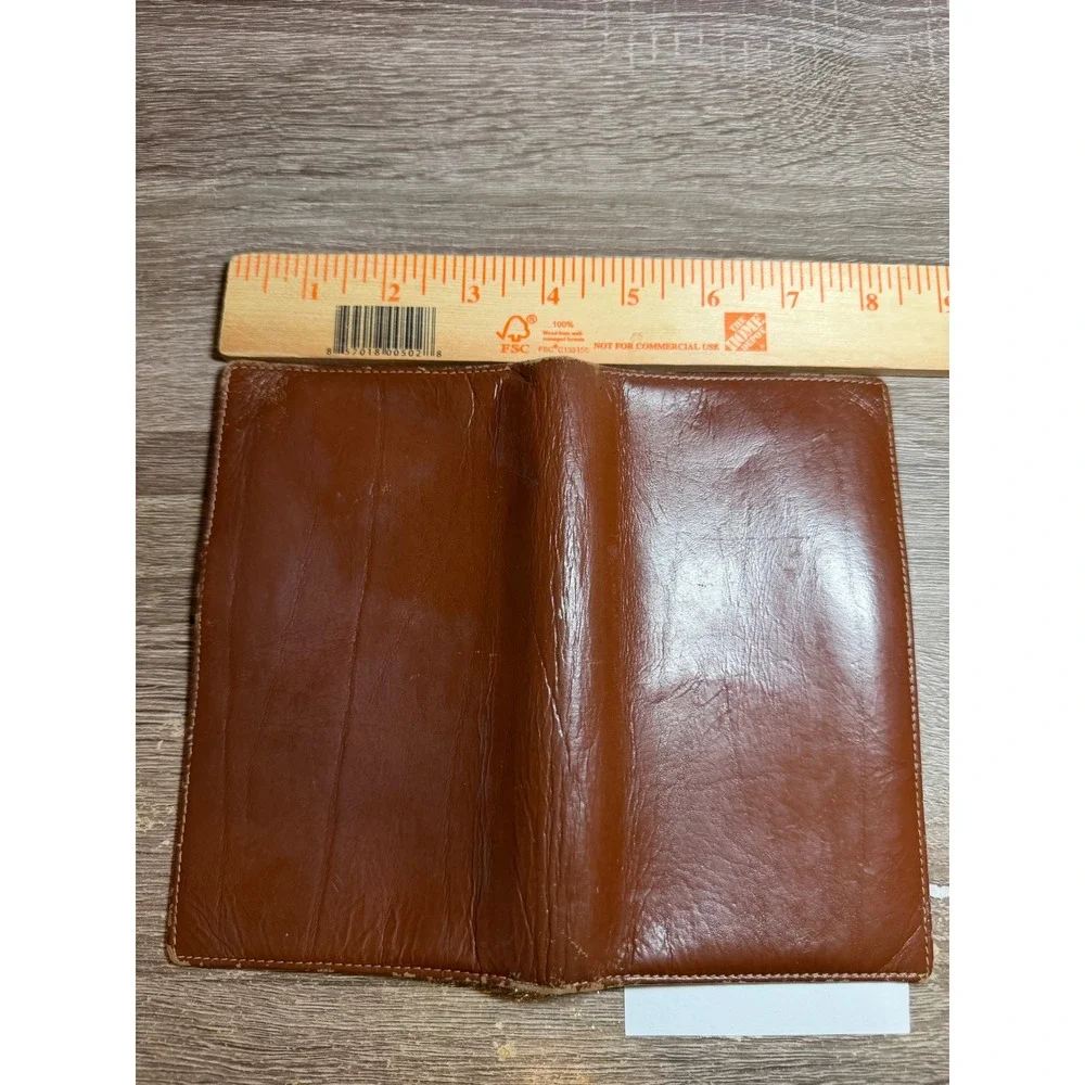 Day-Timer Wallet Organizer Western Saddle Leather Cognac Brown Pocket Senior